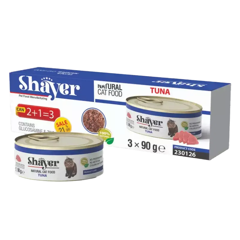 کنسرو غذای گربه شایر با طعم ماهی تن بسته 3 عددی