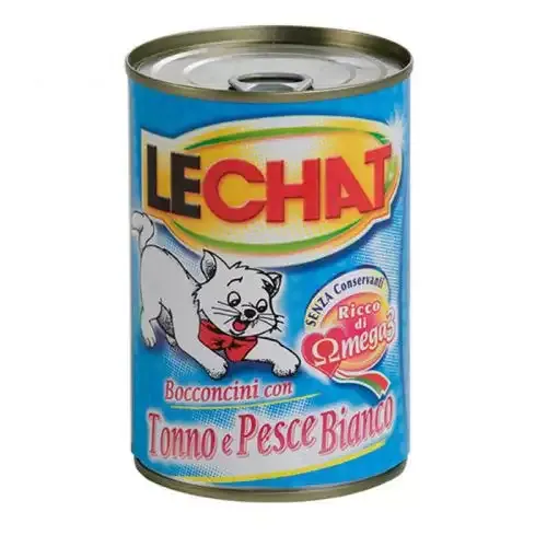 كنسرو غذاي گربه لچت با طعم ماهی LECHAT Fish In Gravy وزن 400 گرم  (غر شدگی جزئی)