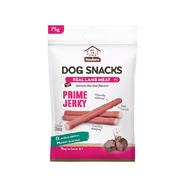 تشویقی سگ هاوبن مدل اسنک نرم طعم گوزن HowBone Prime Jerky وزن 75 گرم
