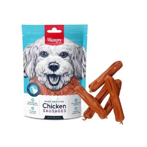 تشویقی سگ ونپی مدل Chicken Sausages سوسیس با طعم مرغ وزن 100 گرم