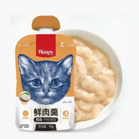 پودینگ غذای گربه ونپی با طعم مرغ و ماهی کاد Wanpy Soup Chicken & Cod وزن 90 گرم